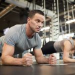 a man doing a plank